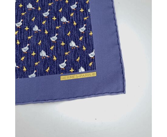 HERMES Foulard Vintage in Seta Col. Blu Pochette