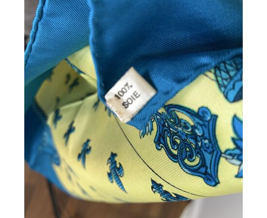 HERMES Foulard Vintage in Seta Col. Turchese Carre 90