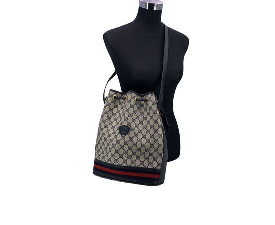 GUCCI Borsa a Tracolla Vintage in Tela Col. Blu Ophidia M