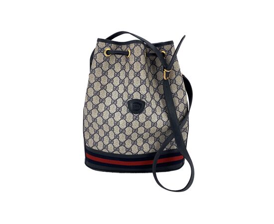 GUCCI Borsa a Tracolla Vintage in Tela Col. Blu Ophidia M