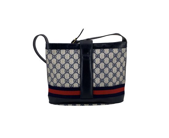GUCCI Borsa a Tracolla Vintage in Tela Col. Blu Ophidia S