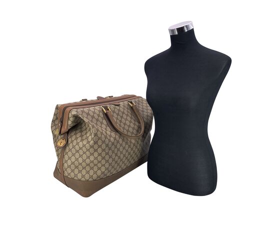 GUCCI Borsa da Viaggio Vintage in Tela Col. Beige Interlocking L