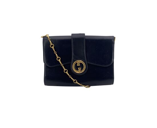 GUCCI Borsa a Tracolla Vintage in Pelle Col. Blu S