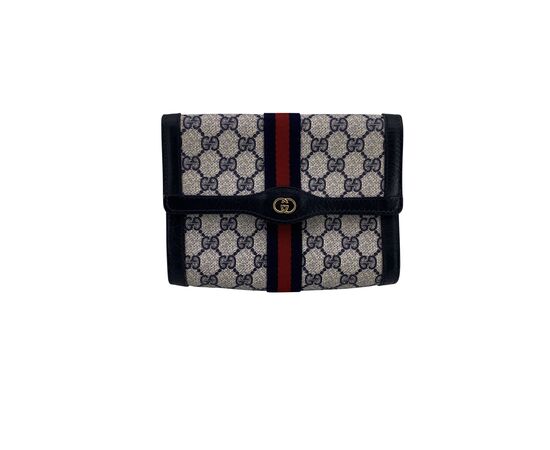 GUCCI Pochette Vintage in Tela Col. Blu S