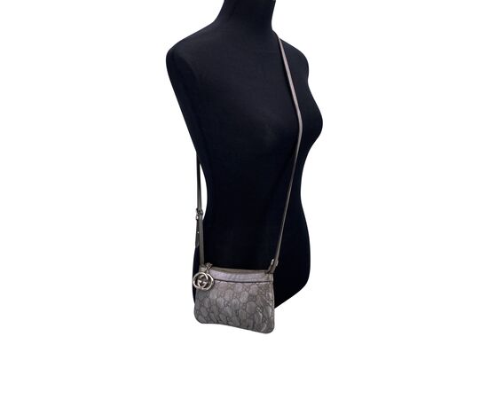 GUCCI Borsa a Tracolla in Tela Col. Argento S