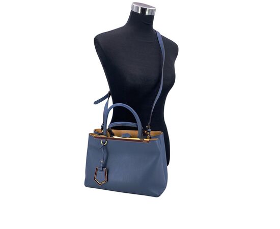 FENDI Borsa Shopper in Pelle Col. Blu 2Jours M