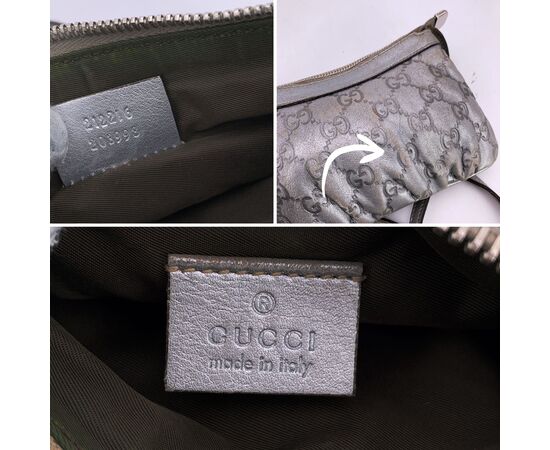 GUCCI Borsa a Tracolla in Tela Col. Argento S