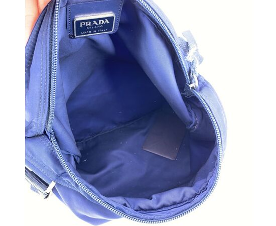 PRADA Borsa a Tracolla in Tela Col. Blu Tessuto M