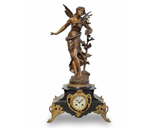 LARGE PENDULUM CLOCK - "PARFUM DES FLEURS" - AUGUSTE MOUREAU