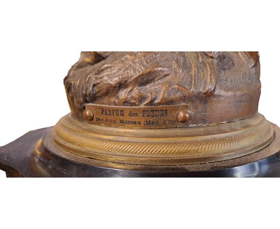 LARGE PENDULUM CLOCK - "PARFUM DES FLEURS" - AUGUSTE MOUREAU