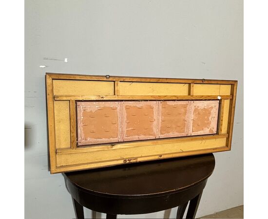 Antique ceramic tile panel showing knights by Franceschini Pesaro ZG, 1950. Dimensions: 103x43cm