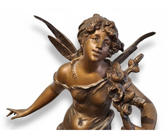 LARGE PENDULUM CLOCK - "PARFUM DES FLEURS" - AUGUSTE MOUREAU