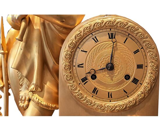 "DIANA THE HUNTRESS" - GILDED BRONZE MANTEL CLOCK - CHARLES X