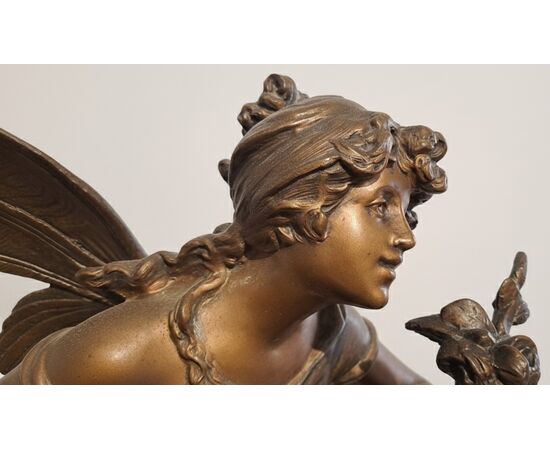 LARGE PENDULUM CLOCK - "PARFUM DES FLEURS" - AUGUSTE MOUREAU