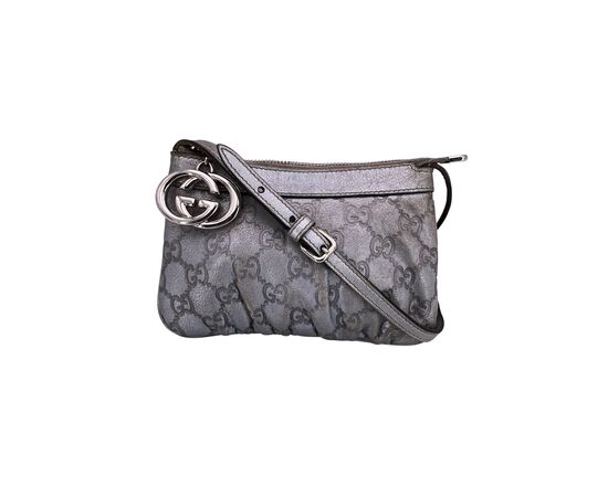 GUCCI Borsa a Tracolla in Tela Col. Argento S