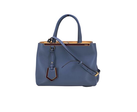 FENDI Borsa Shopper in Pelle Col. Blu 2Jours M