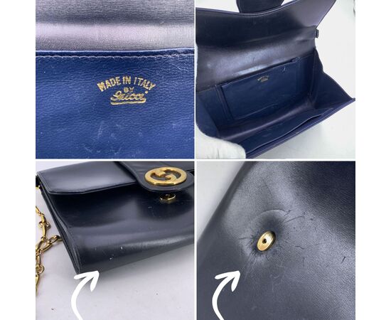 GUCCI Borsa a Tracolla Vintage in Pelle Col. Blu S