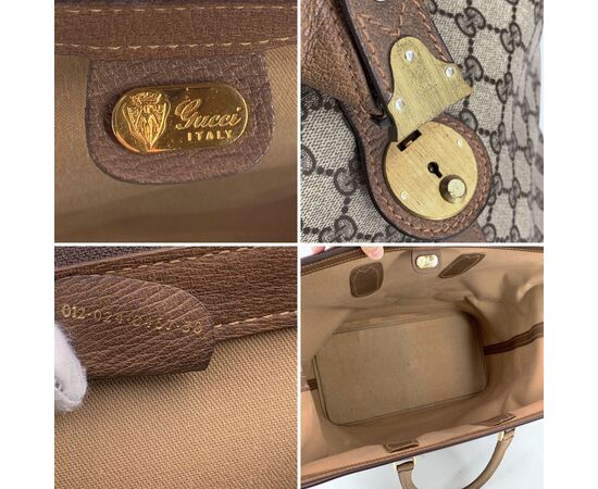 GUCCI Borsa da Viaggio Vintage in Tela Col. Beige Interlocking L
