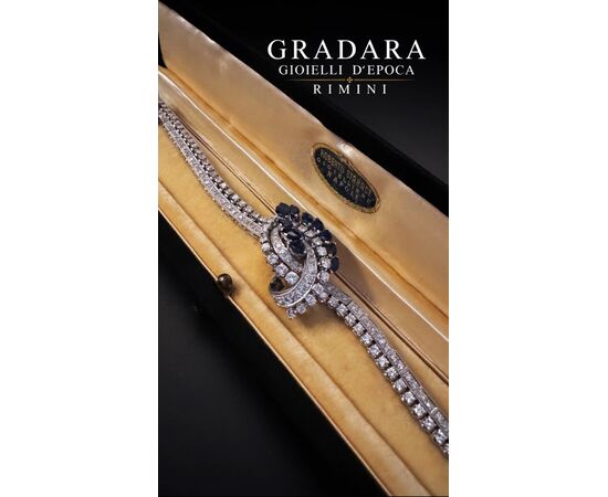 Bracciale  a nodo  con  Zaffiri  e  Diamanti   5.5  ct.