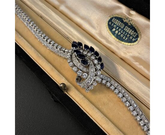 Bracciale  a nodo  con  Zaffiri  e  Diamanti   5.5  ct.