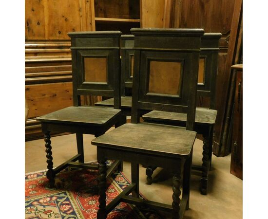 panc86 quattro sedie con seduta in legno  mis. larg.  cm 43 x 39 h 98 cm