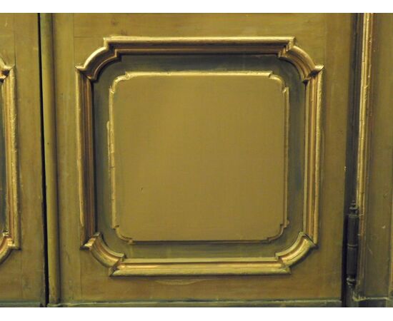 a pts673 - n. 4 porte laccate dorate, mis. luce cm 155 x h 330