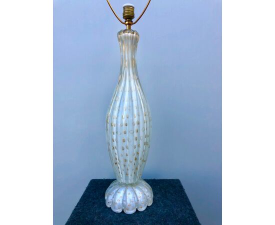 Blown Murano glass lamp. Salviati manufacture.     