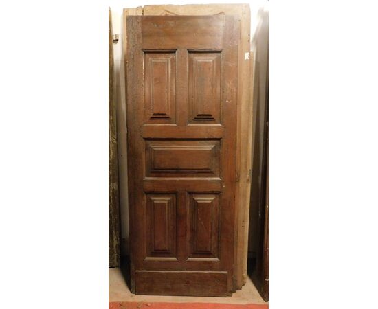 pti614 a door in walnut, period &#39;700, cm 80 x 209 x 4,5 cm     