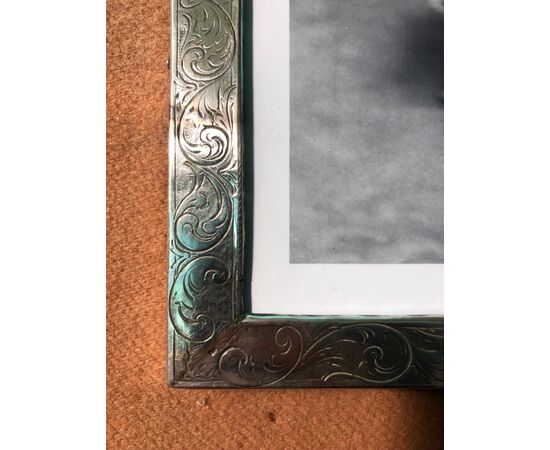 Picture frame with silver frame. Italy.     