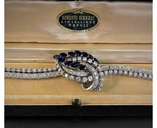 Bracciale  a nodo  con  Zaffiri  e  Diamanti   5.5  ct.
