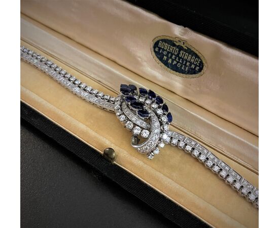 Bracciale  a nodo  con  Zaffiri  e  Diamanti   5.5  ct.