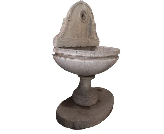 Complete Botticino marble fountain