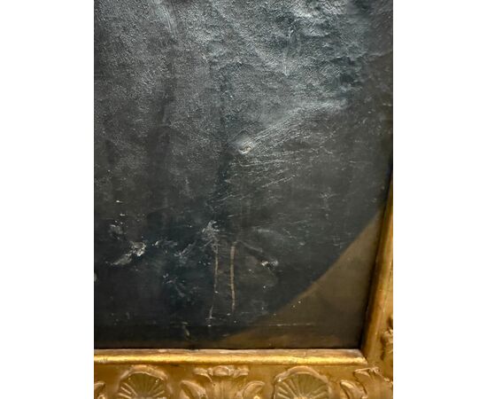 Antique 19th century oil on canvas painting of a noble figure in a gilded frame, 90x71cm