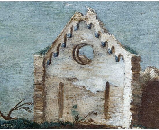 Antonio Travi detto il Sestri (Sestri Ponente, 1608 - Genova, 1665), Paesaggio con rovine, contadini e pastori