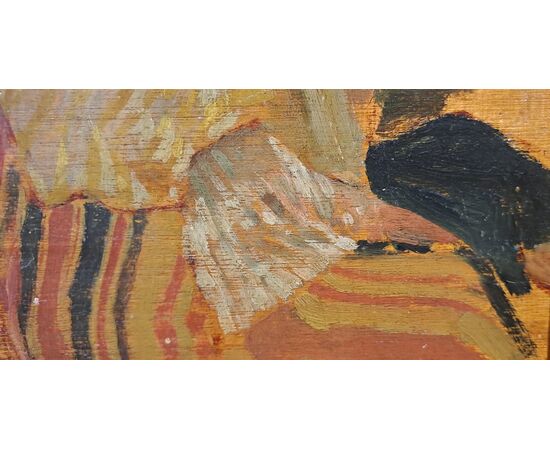 " FIGURA ORIENTALE SEDUTA" - OLIO SU TAVOLA - EUGENIO CECCONI (1842 - 1903)