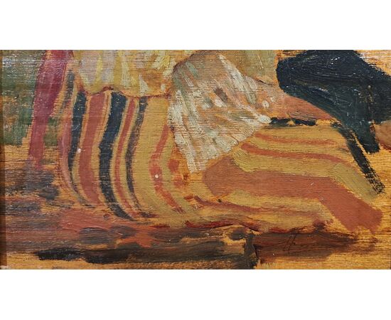 " FIGURA ORIENTALE SEDUTA" - OLIO SU TAVOLA - EUGENIO CECCONI (1842 - 1903)