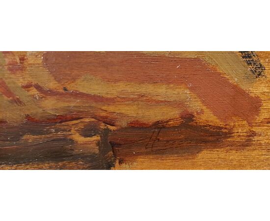 " FIGURA ORIENTALE SEDUTA" - OLIO SU TAVOLA - EUGENIO CECCONI (1842 - 1903)