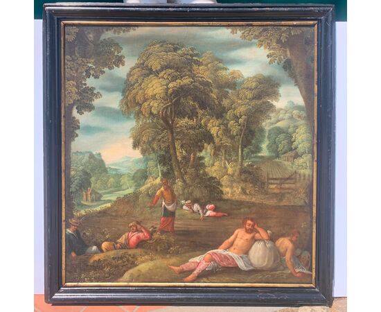 Pauwels Franck, detto Paolo Fiammingo (Anversa 1540 ca. - Venezia 1596) - Parabola del diavolo che semina zizzania.