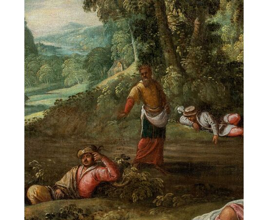 Pauwels Franck, detto Paolo Fiammingo (Anversa 1540 ca. - Venezia 1596) - Parabola del diavolo che semina zizzania.