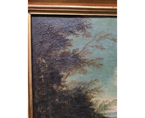 Pair of paintings Landscapes with mythological scene - Central Italy