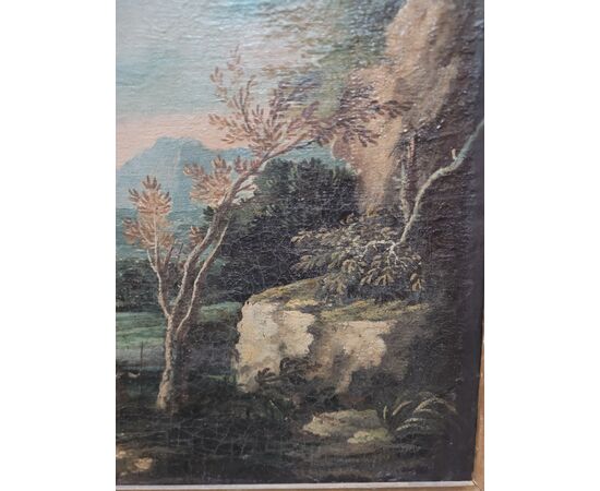 Pair of paintings Landscapes with mythological scene - Central Italy