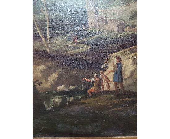 Pair of paintings Landscapes with mythological scene - Central Italy