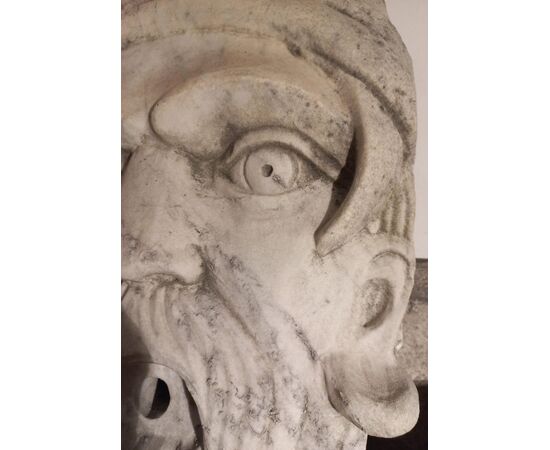 Carrara marble grotesque mask