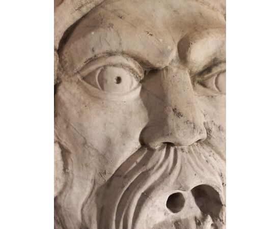 Carrara marble grotesque mask