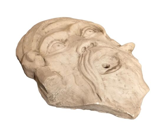 Carrara marble grotesque mask