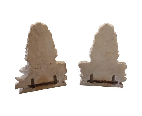 Pair of carved marble corbels