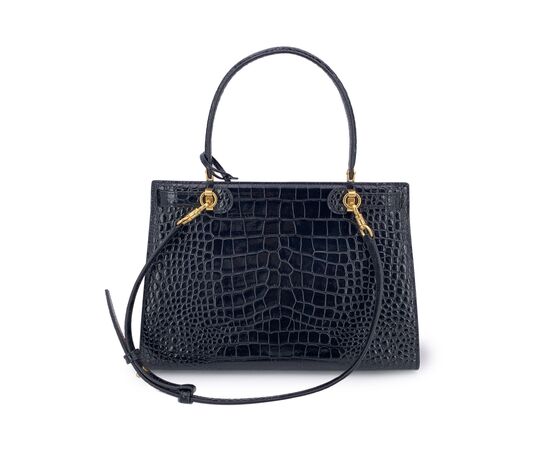 TORY BURCH Borsa Shopper in Pelle Col. Nero Lee Radziwill Petite M