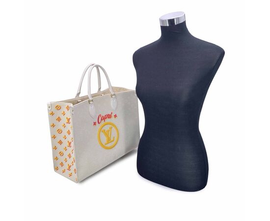 LOUIS VUITTON Borsa Shopper in Tela Col. Beige Onthego L