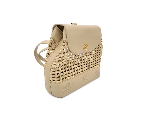 CHANEL Zaino Vintage in Pelle Col. Beige Timeless/Classique M