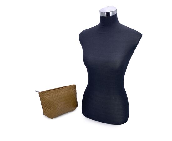 BOTTEGA VENETA Pochette in Pelle Col. Beige Pouch M